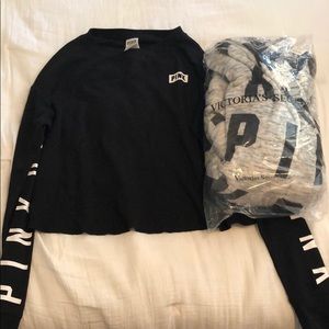 Victoria’s Secret pink black thermal and robe